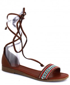 Brown Lace-up Sandal
