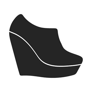Wedge-booties-icon-in-black-style-isolated-on-white-background.-Shoes-symbol-stock-vector-illustration