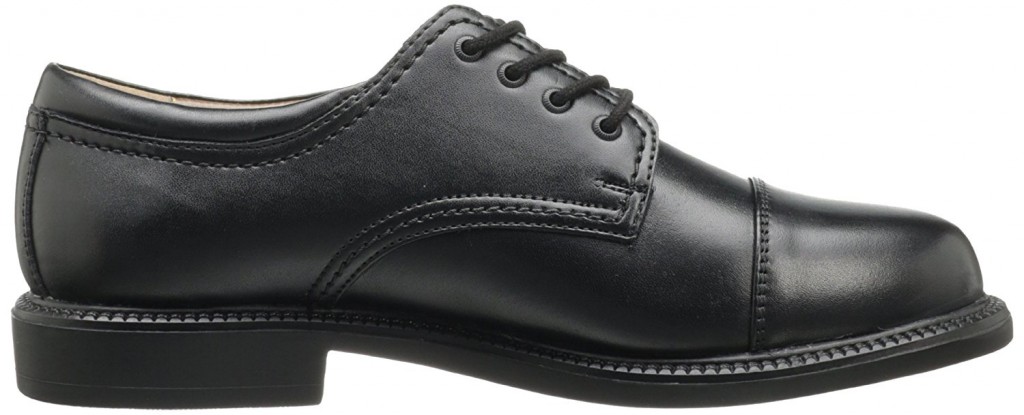 Man's black dress shoe