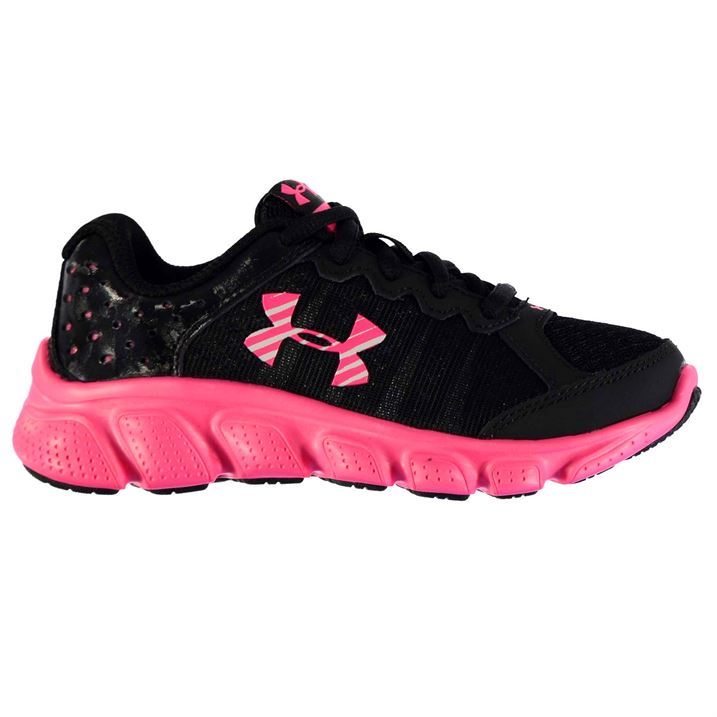 Black and hot pink running shoe isolated