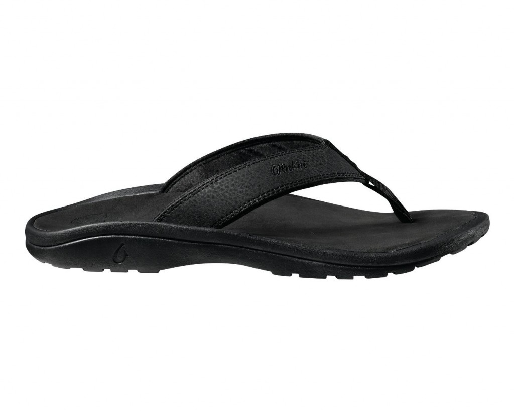 black athletic flip flop isolated