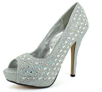 bejeweled silver high heel