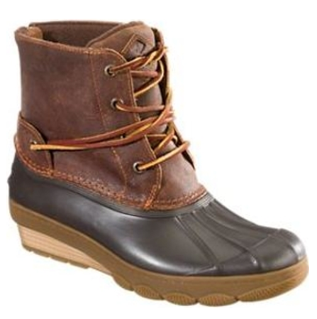 brown leather cloth boot